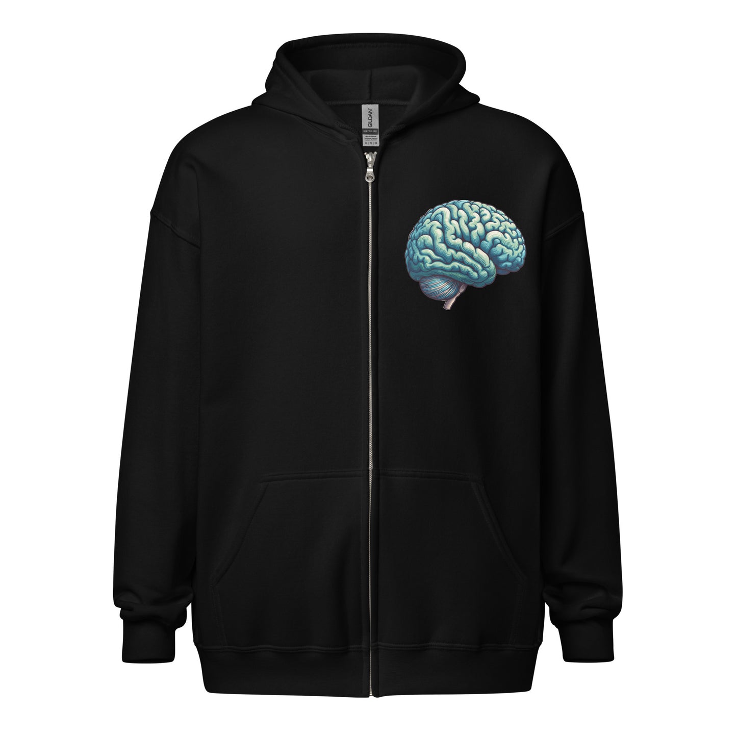 Big Brain Unisex Zip Up Hoodie