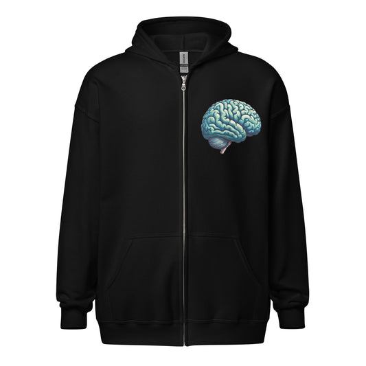 Big Brain Unisex Zip Up Hoodie