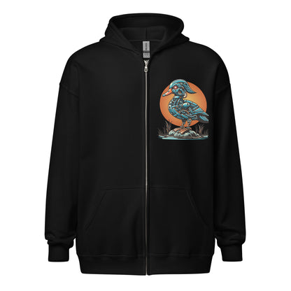 Mabel the Mechanized Mallard Unisex Zip Up Hoodie